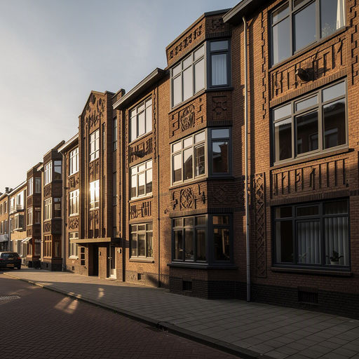 Jaren dertig woning in Bennebroek met antraciet grijze kunststof kozijnen en siermetselwerk