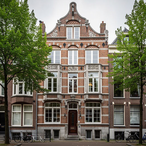 Jugendstil stadswoning in Haarlem met witte kunststof kozijnen aan de voorgevel