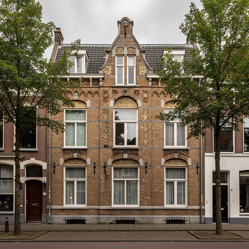 Vrijstaande woning in Overveen met crèmekleurige kunststof kozijnen aan de voorgevel