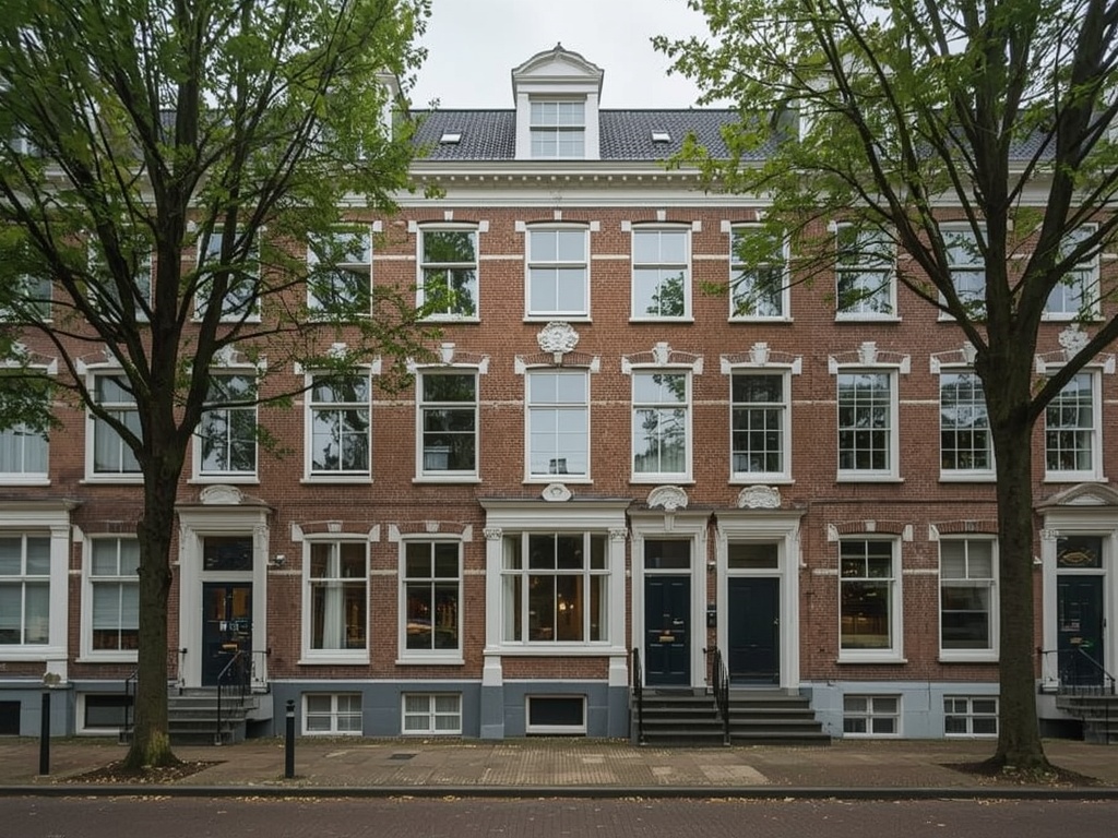 Jugendstil stadswoning in Haarlem met witte kunststof kozijnen aan de voorgevel