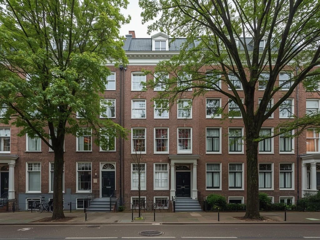 Jugendstil stadswoning in Katwijk met witte kunststof kozijnen aan de voorgevel